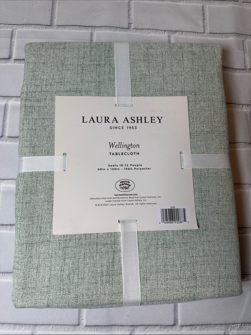 Laura Ashley Sage Green Wellington Tablecloth